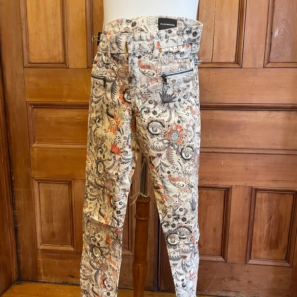 Club Monaco bohemian plaid print jeans 98% cotton  size  00 (XS) - Picture 2 of 8